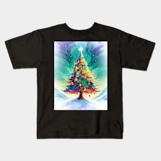 Cat Hiding in a Christmas Tree Kids T-Shirt